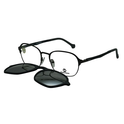 Óculos com Clipon - EYECROXX - EC564MD COL.2 52 - PRETO
