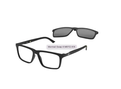 Óculos com Clipon - MORMAII - M6112 A14 55 - PRETO