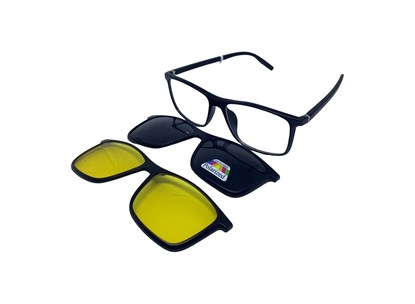 Óculos com Clipon - POLO CLUB - TR2299 C2 57 - PRETO