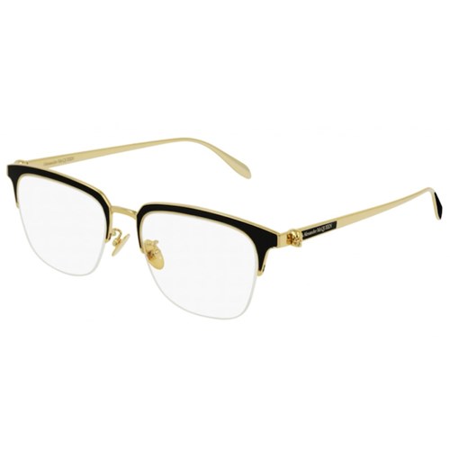 Óculos de Grau - ALEXANDER MQUEEN - AM0215OA 001 54 - PRETO E DOURADO